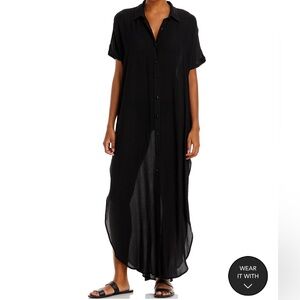 AQUA-Button Front Maxi Swim Cover-Up - 100% Exclusive